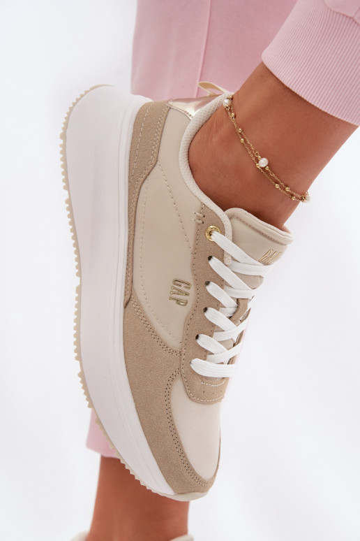 Scarpe modello sneakers Femminile con una piattaforma GAP PENELOPE GPIN6155300049 beige