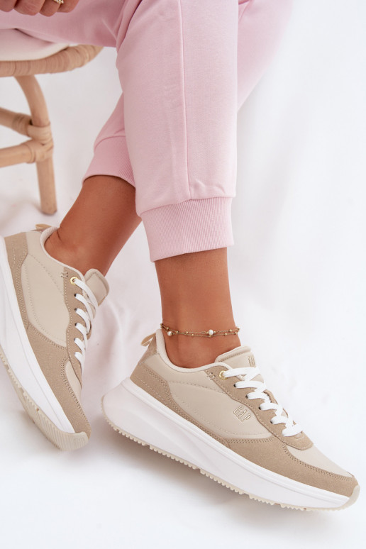 Scarpe modello sneakers Femminile con una piattaforma GAP PENELOPE GPIN6155300049 beige