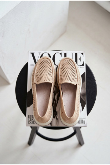 Mocassini da donna con elementi traforati Sergio Leone MK097H color oro