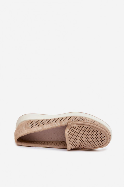 Mocassini da donna con elementi traforati Sergio Leone MK097H color oro