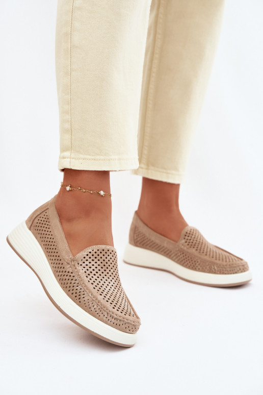 Mocassini da donna con elementi traforati Sergio Leone MK097H color oro