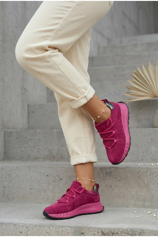 Sneakers in suede da donna Bemela color rosa
