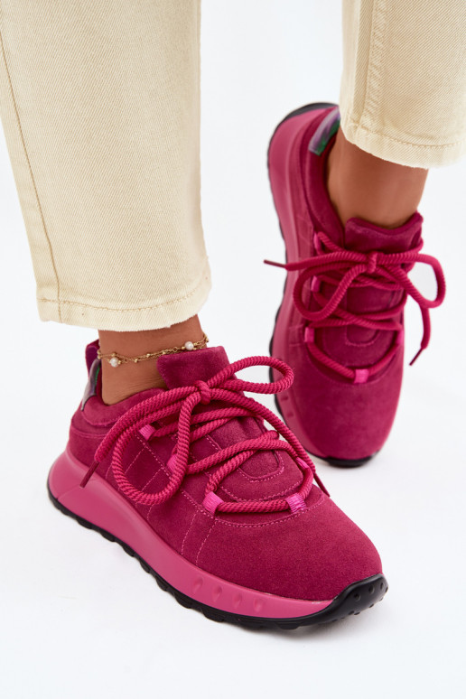 Sneakers in suede da donna Bemela color rosa