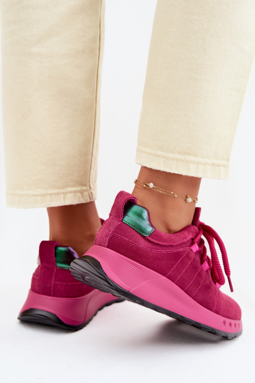 Sneakers in suede da donna Bemela color rosa