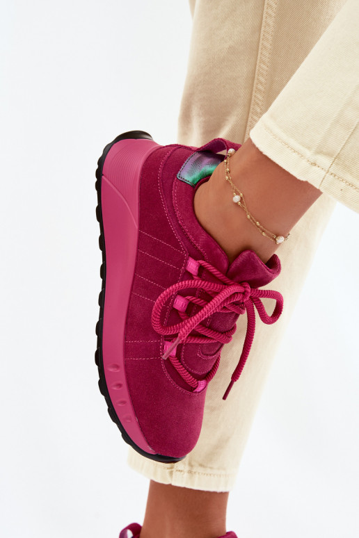 Sneakers in suede da donna Bemela color rosa