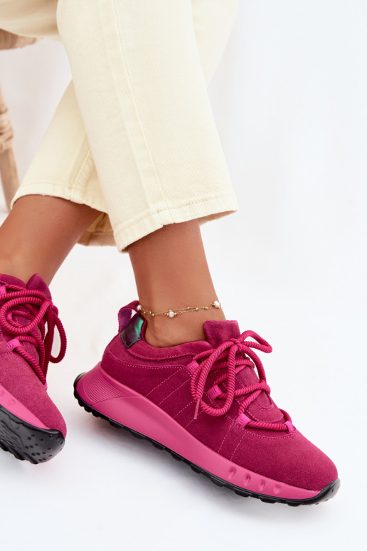 Sneakers in suede da donna Bemela color rosa