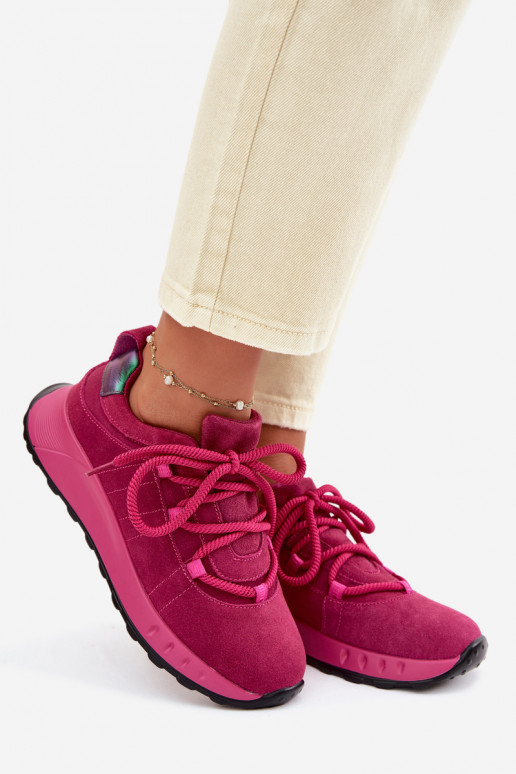 Sneakers in suede da donna Bemela color rosa