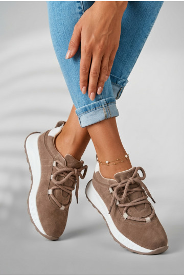 Sneakers in suede da donna Bemela color marrone