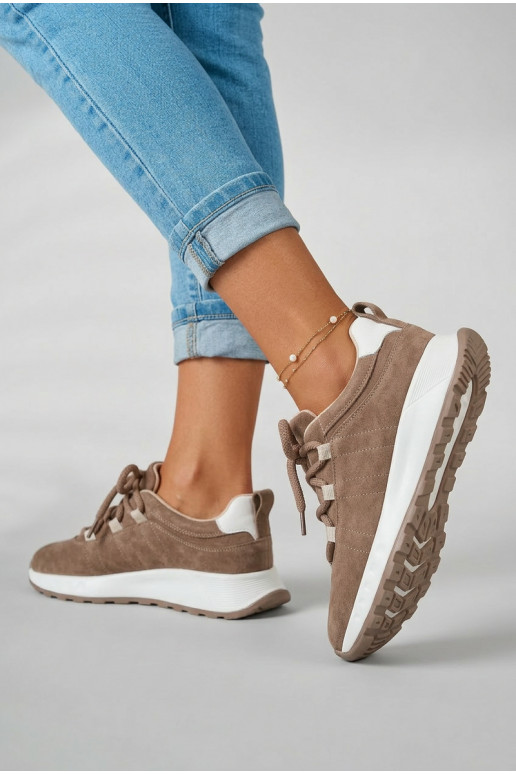 Sneakers in suede da donna Bemela color marrone
