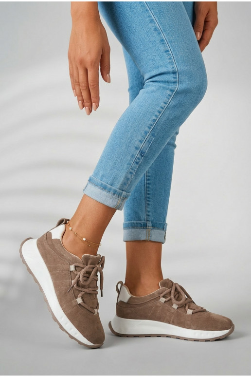 Sneakers in suede da donna Bemela color marrone