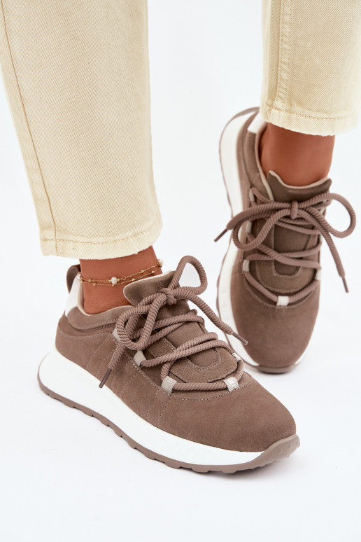 Sneakers in suede da donna Bemela color marrone