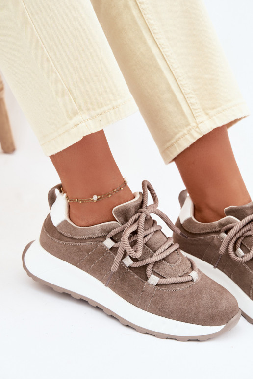 Sneakers in suede da donna Bemela color marrone