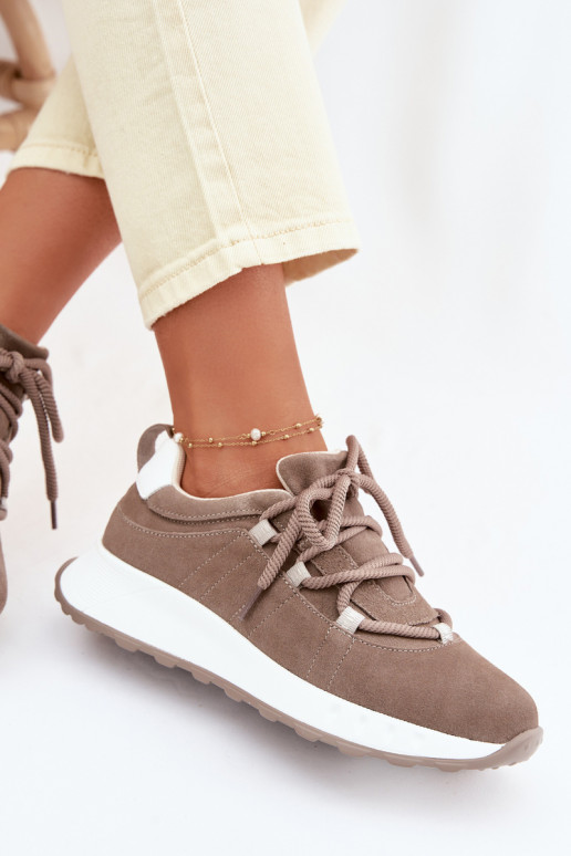 Sneakers in suede da donna Bemela color marrone