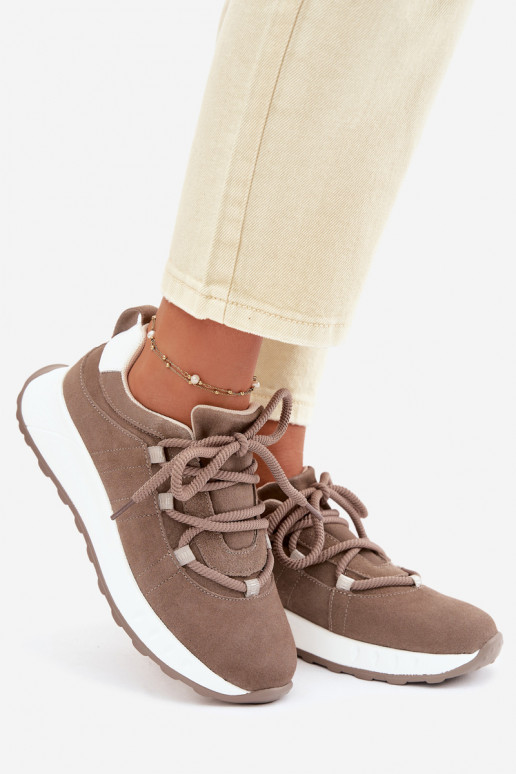 Sneakers in suede da donna Bemela color marrone