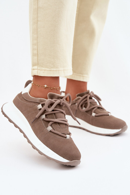 Sneakers in suede da donna Bemela color marrone
