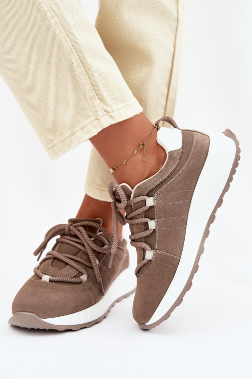 Sneakers in suede da donna Bemela color marrone