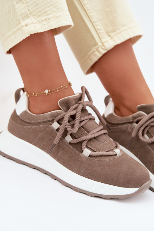 Sneakers in suede da donna Bemela color marrone