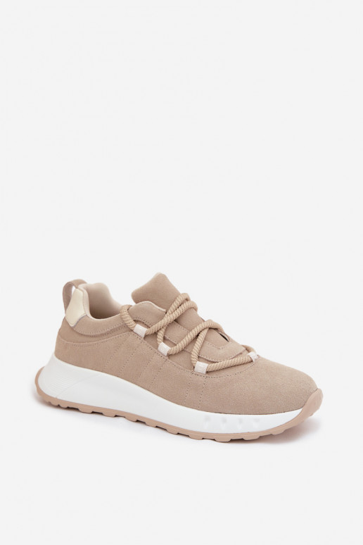 Sneakers in suede da donna Bemela color sabbia