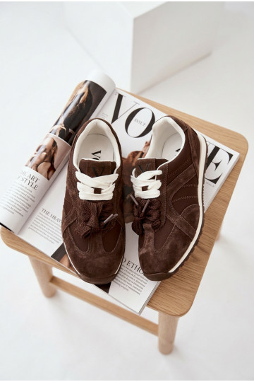 Sneakers in camoscio da donna Vinceza 86427 color cioccolato