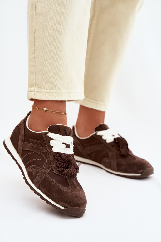 dalla pelle scamosciata Scarpe modello sneakers Femminile Vinceza 86427 CzekoladoAe