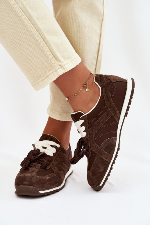 dalla pelle scamosciata Scarpe modello sneakers Femminile Vinceza 86427 CzekoladoAe