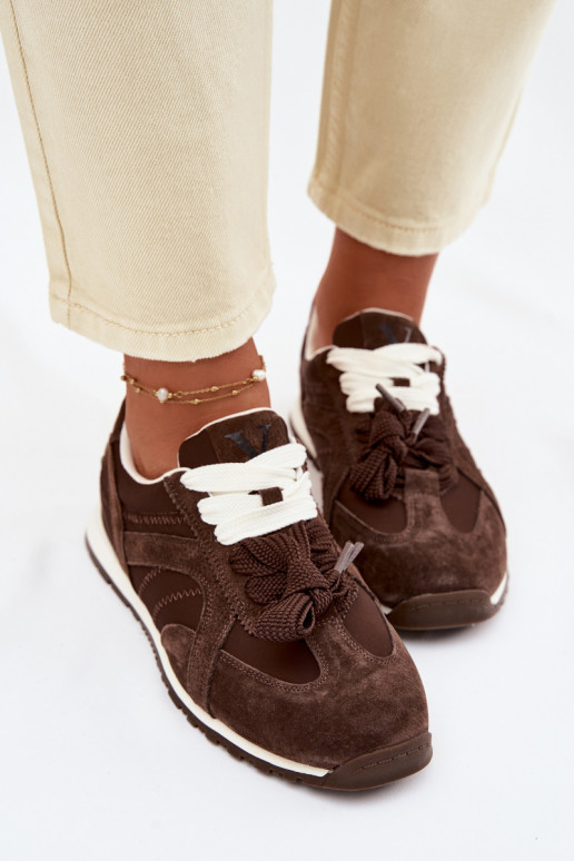 dalla pelle scamosciata Scarpe modello sneakers Femminile Vinceza 86427 CzekoladoAe