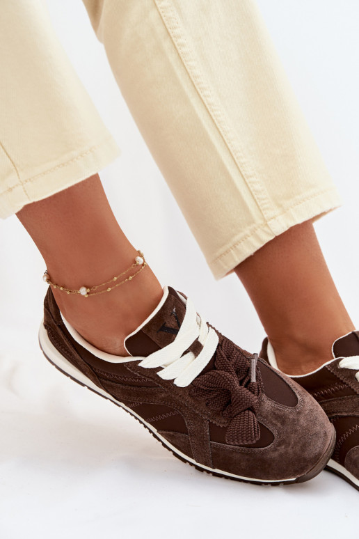 dalla pelle scamosciata Scarpe modello sneakers Femminile Vinceza 86427 CzekoladoAe