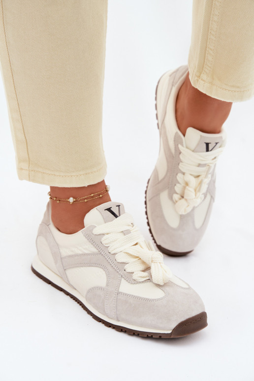 dalla pelle scamosciata Scarpe modello sneakers Femminile Vinceza 86427 colore grigio