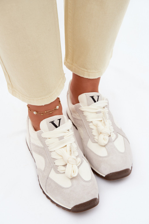 dalla pelle scamosciata Scarpe modello sneakers Femminile Vinceza 86427 colore grigio