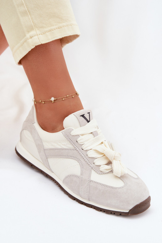 dalla pelle scamosciata Scarpe modello sneakers Femminile Vinceza 86427 colore grigio