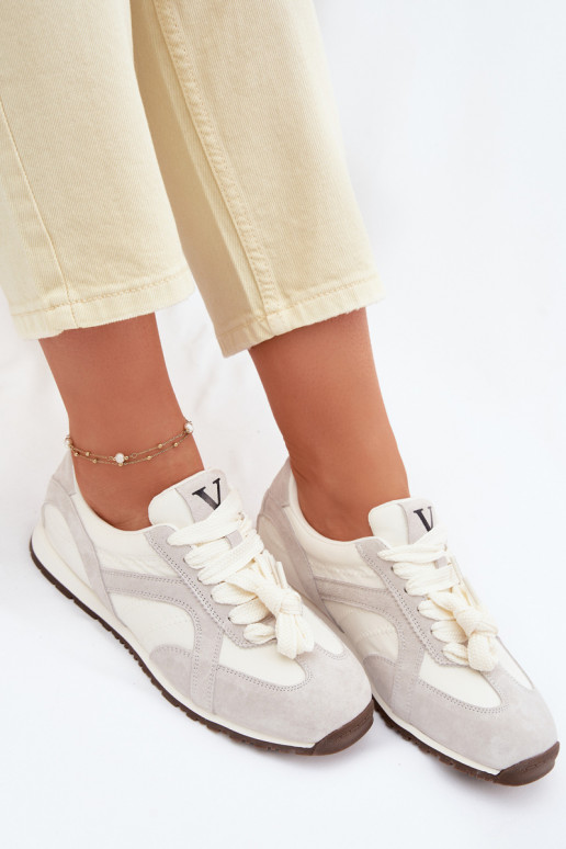 dalla pelle scamosciata Scarpe modello sneakers Femminile Vinceza 86427 colore grigio