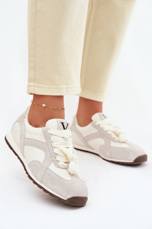 dalla pelle scamosciata Scarpe modello sneakers Femminile Vinceza 86427 colore grigio