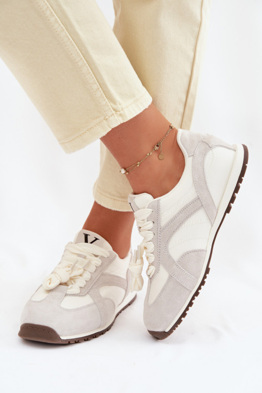 dalla pelle scamosciata Scarpe modello sneakers Femminile Vinceza 86427 colore grigio