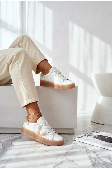 Sneakers in pelle con platform da donna Vinceza 79597 bianche