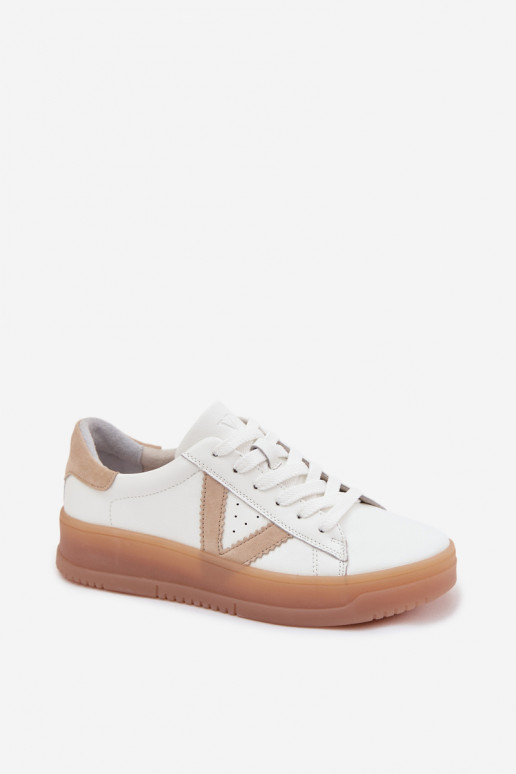 Scarpe modello sneakers FemminileAbilitatoturalnej Skóry con una piattaforma Vinceza 79597 Colore bianco