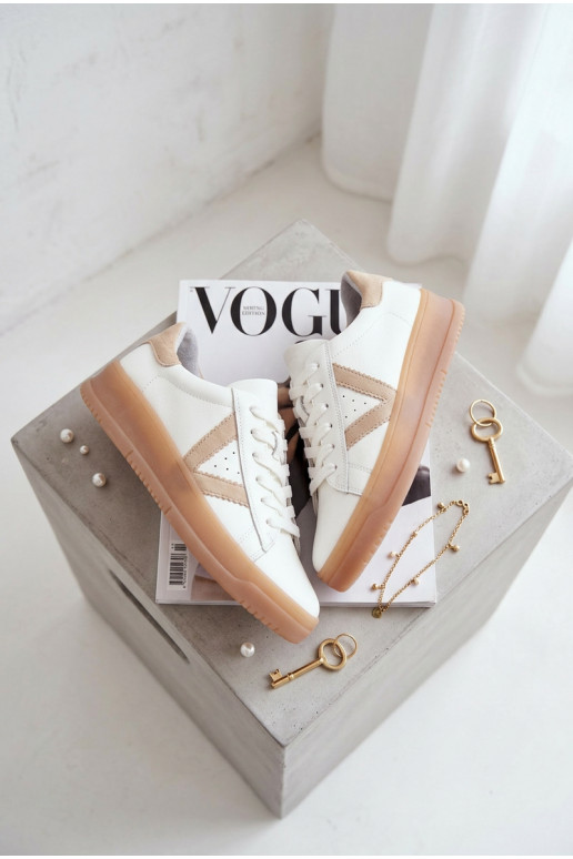 Scarpe modello sneakers FemminileAbilitatoturalnej Skóry con una piattaforma Vinceza 79597 Colore bianco