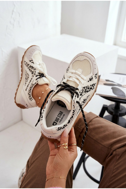 Pelle dalla pelle scamosciata Scarpe modello sneakers Femminile Big Star TT274548 Colore bianco