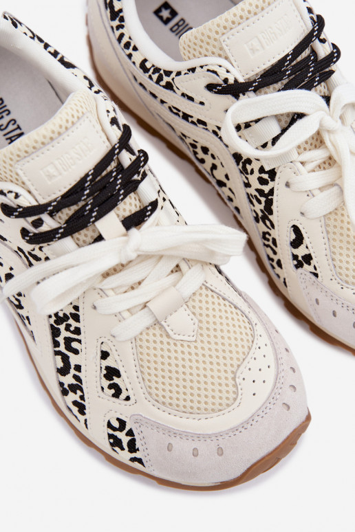 Pelle dalla pelle scamosciata Scarpe modello sneakers Femminile Big Star TT274548 Colore bianco