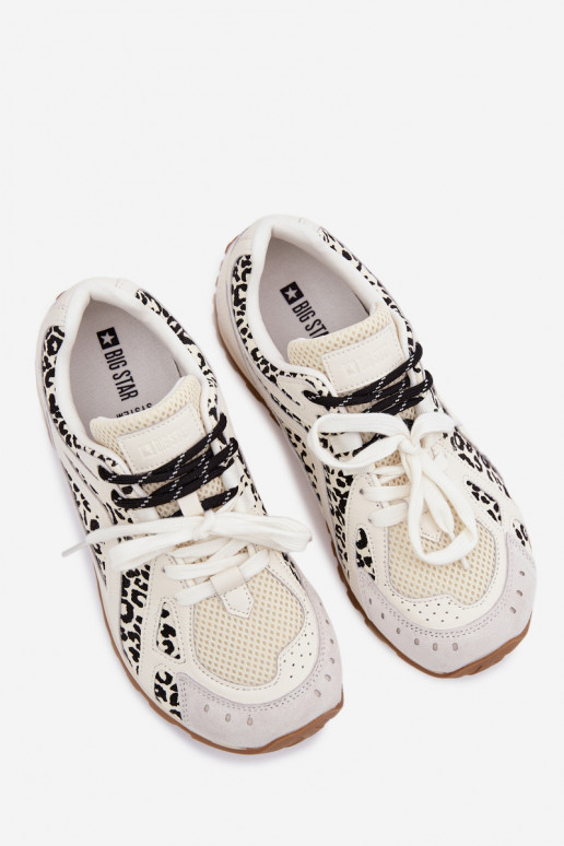 Pelle dalla pelle scamosciata Scarpe modello sneakers Femminile Big Star TT274548 Colore bianco