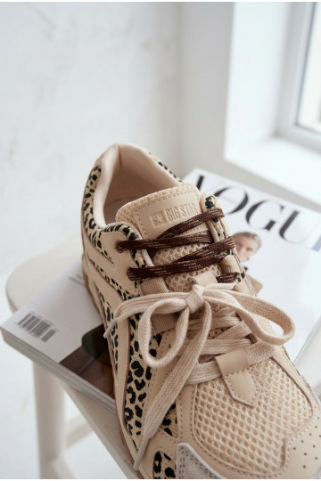 Pelle dalla pelle scamosciata Scarpe modello sneakers Femminile Big Star TT274549 beige 2