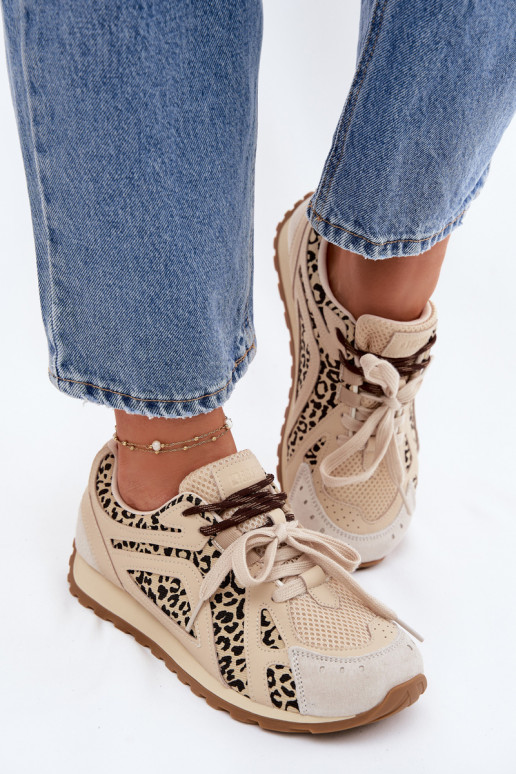 Pelle dalla pelle scamosciata Scarpe modello sneakers Femminile Big Star TT274549 beige