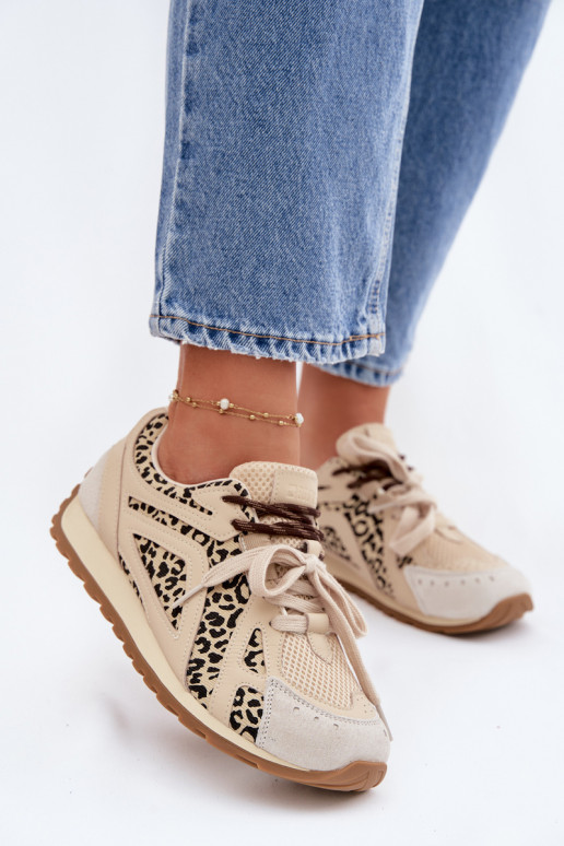 Pelle dalla pelle scamosciata Scarpe modello sneakers Femminile Big Star TT274549 beige