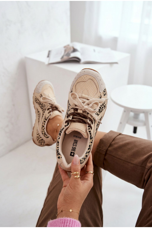 Pelle dalla pelle scamosciata Scarpe modello sneakers Femminile Big Star TT274549 beige