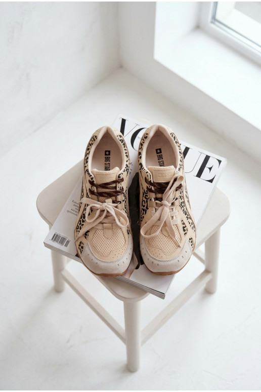 Pelle dalla pelle scamosciata Scarpe modello sneakers Femminile Big Star TT274549 beige