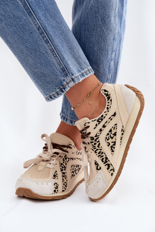 Pelle dalla pelle scamosciata Scarpe modello sneakers Femminile Big Star TT274549 beige