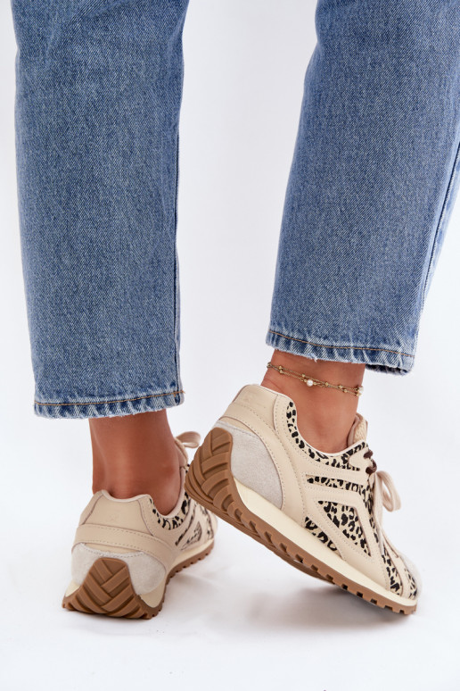 Pelle dalla pelle scamosciata Scarpe modello sneakers Femminile Big Star TT274549 beige