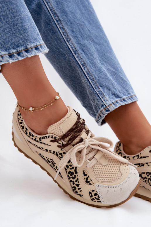 Pelle dalla pelle scamosciata Scarpe modello sneakers Femminile Big Star TT274549 beige