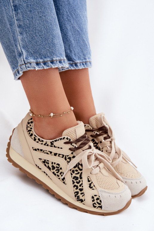 Pelle dalla pelle scamosciata Scarpe modello sneakers Femminile Big Star TT274549 beige