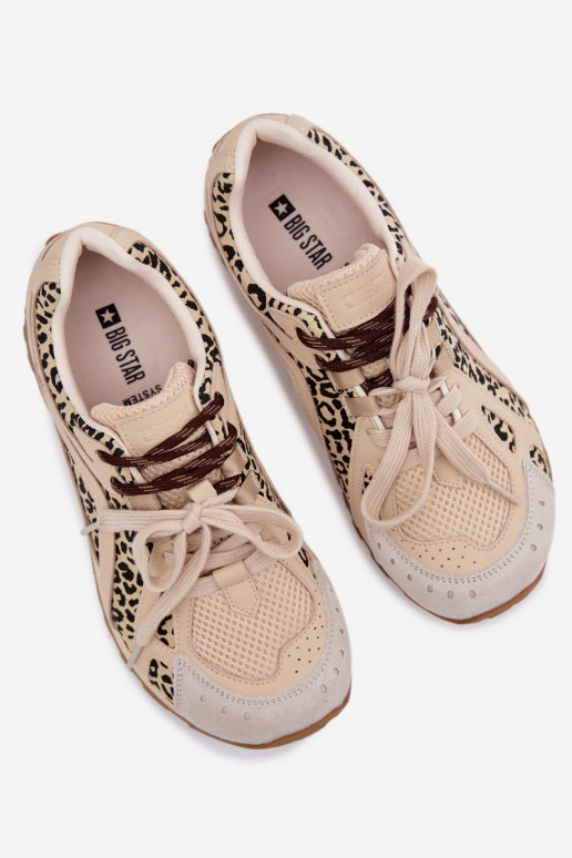 Pelle dalla pelle scamosciata Scarpe modello sneakers Femminile Big Star TT274549 beige