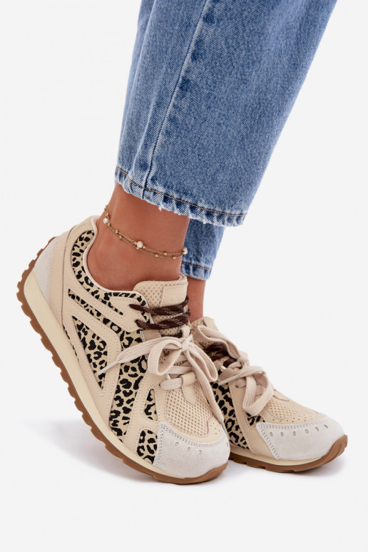 Pelle dalla pelle scamosciata Scarpe modello sneakers Femminile Big Star TT274549 beige